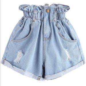 Milumia Plus Size High Waisted Paper Bag Shorts